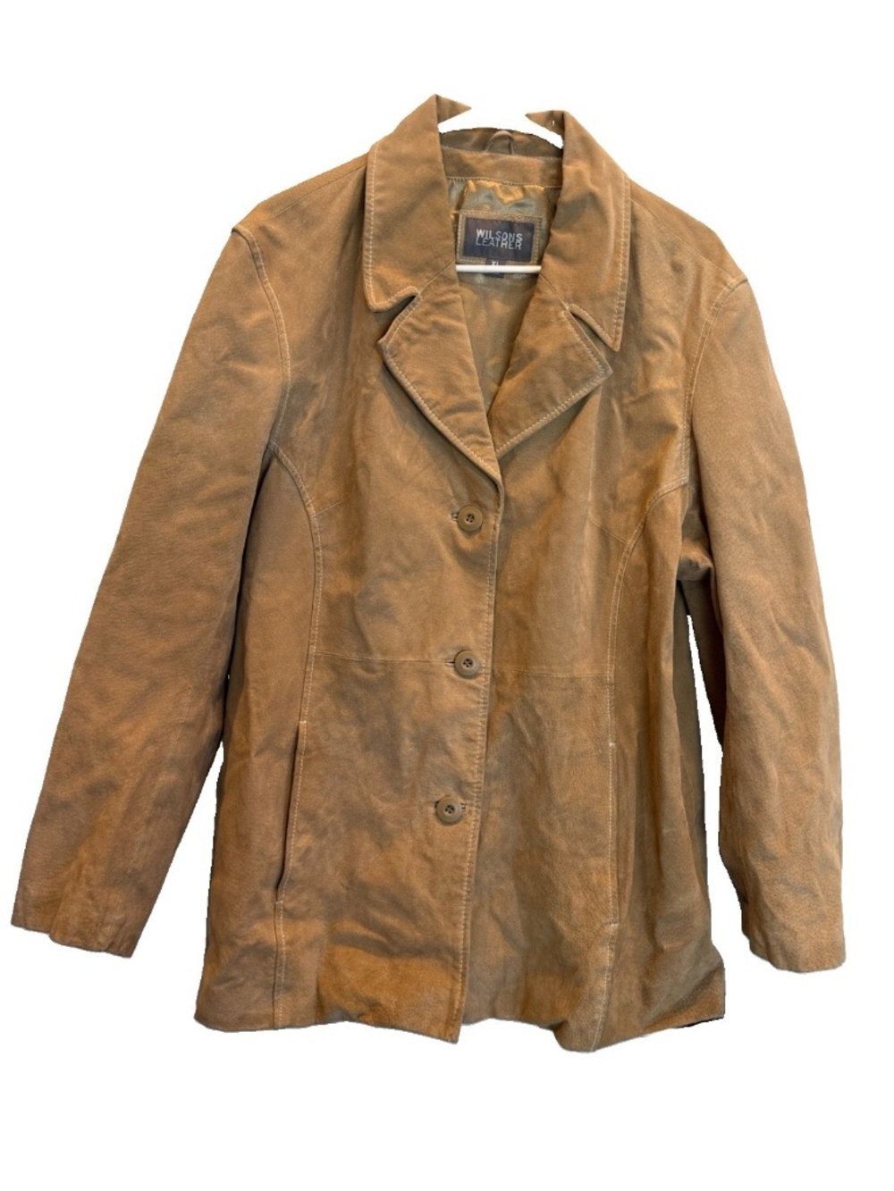 WILSONS LEATHER Women's Tan Genuine Suede Jacket Size XL